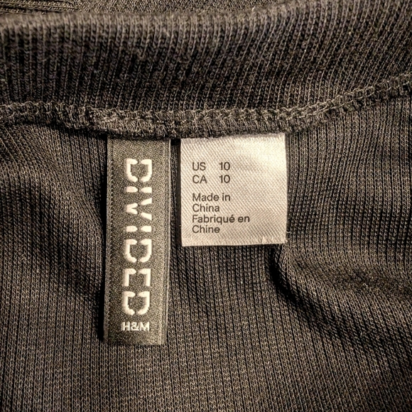 Divided Black Neon Stripe Fitted Short Sleeve Jersey Dress Size 10 - Picture 4 of 6